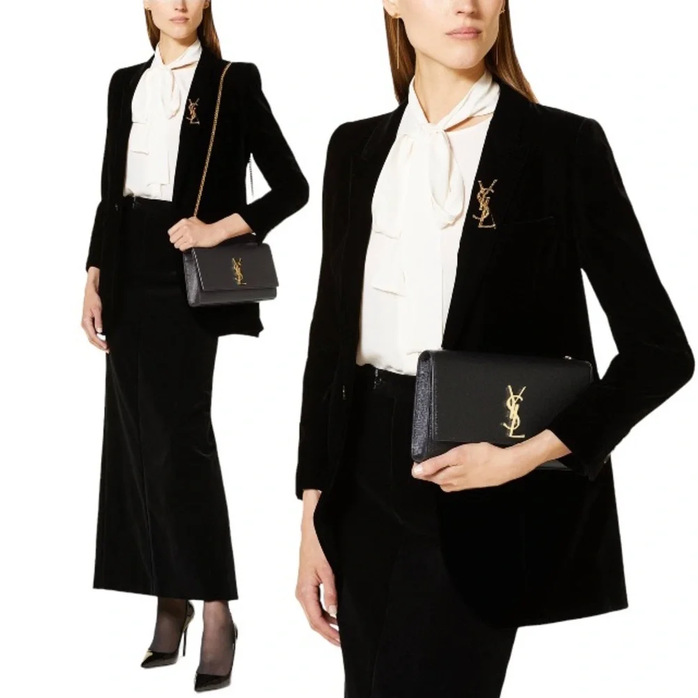 MSRP $2,600 YSL Saint Laurent Kate Grain de Poudre Shoulder/Crossbody - Picture 8 of 16